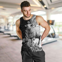New Zealand Aotearoa Hipi Men Tank Top Maori Pattern LT05 Black - Polynesian Pride