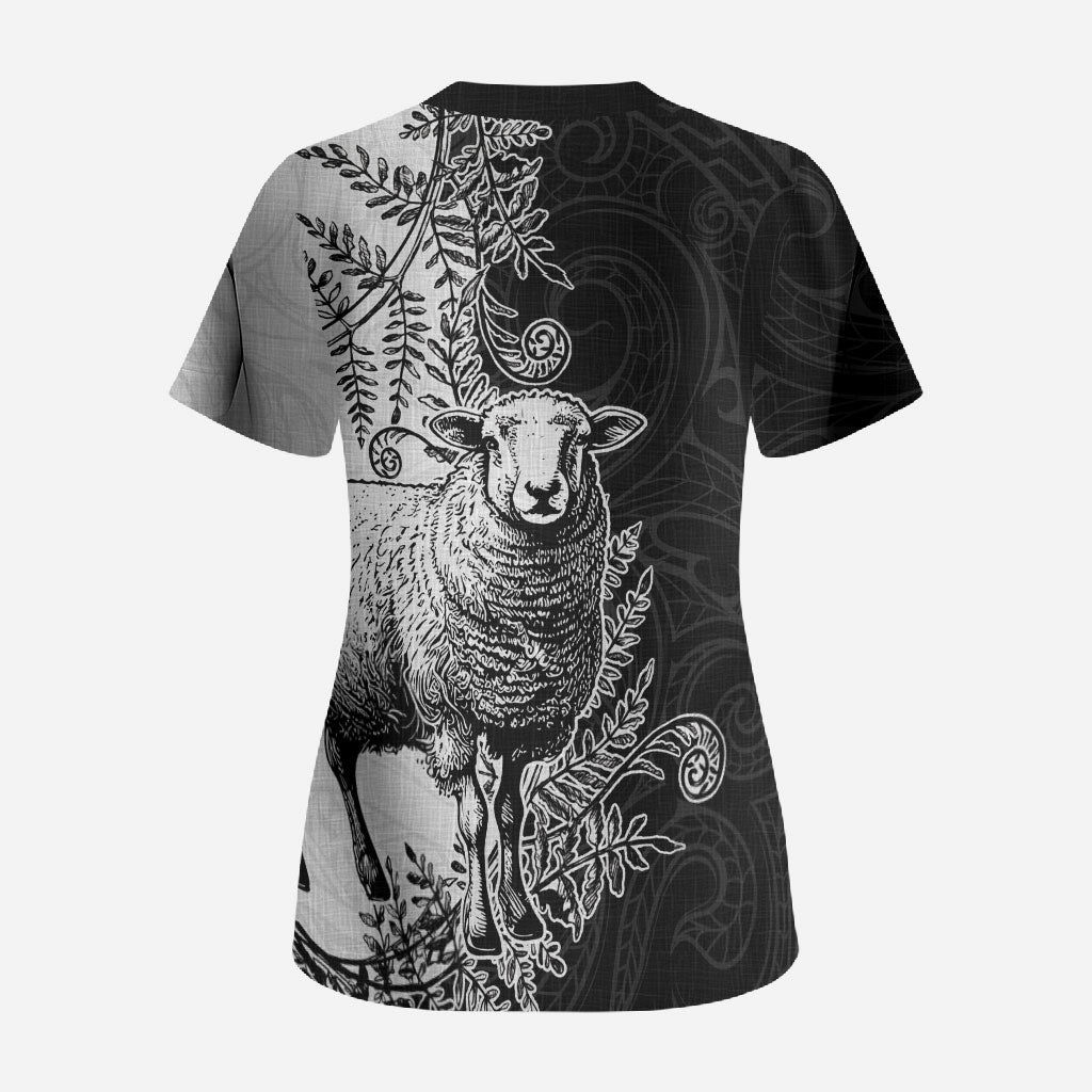 New Zealand Aotearoa Hipi Scrub Top Maori Pattern LT05 - Polynesian Pride