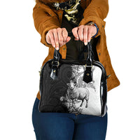 New Zealand Aotearoa Hipi Shoulder Handbag Maori Pattern LT05 One Size Black - Polynesian Pride