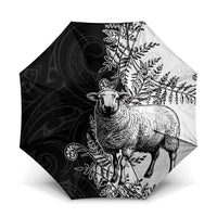 New Zealand Aotearoa Hipi Umbrella Maori Pattern LT05 One Size Folded 11.42 inch Opened Diameter 37.4 inch Black - Polynesian Pride