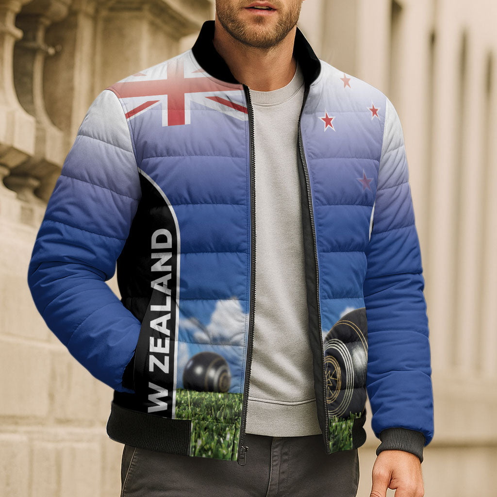 Custom New Zealand Lawn Bowls Bomber Puffer Jacket Unique Style LT05 - Polynesian Pride