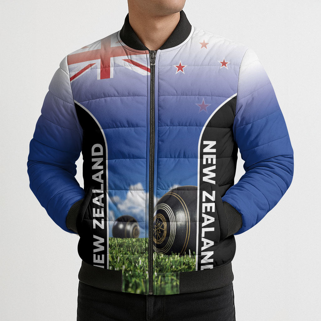 Custom New Zealand Lawn Bowls Bomber Puffer Jacket Unique Style LT05 - Polynesian Pride