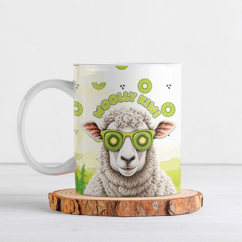 New Zealand Funny Woolly Kiwi Sheep Ceramic Mug LT05 White - Polynesian Pride