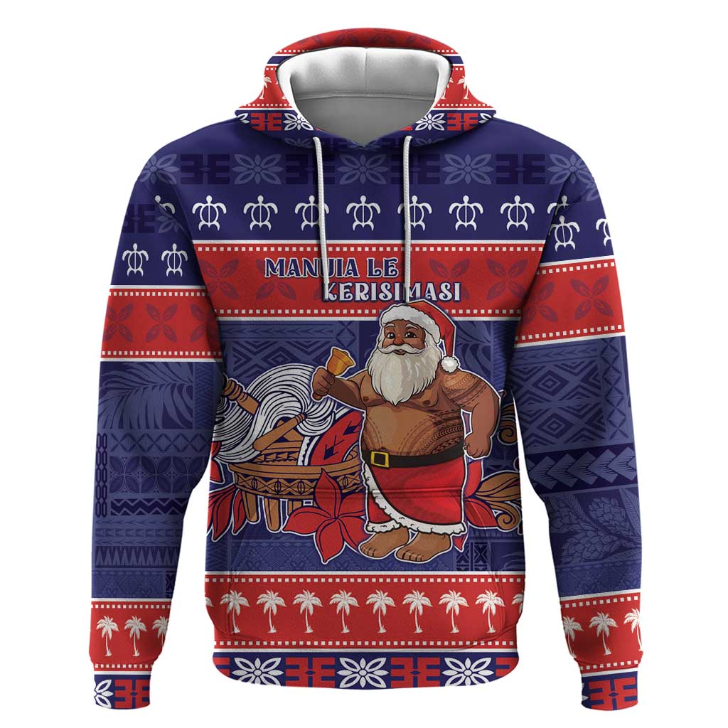 Samoa Christmas Hoodie Samoan Santa Claus Manuia Le Kerisimasi