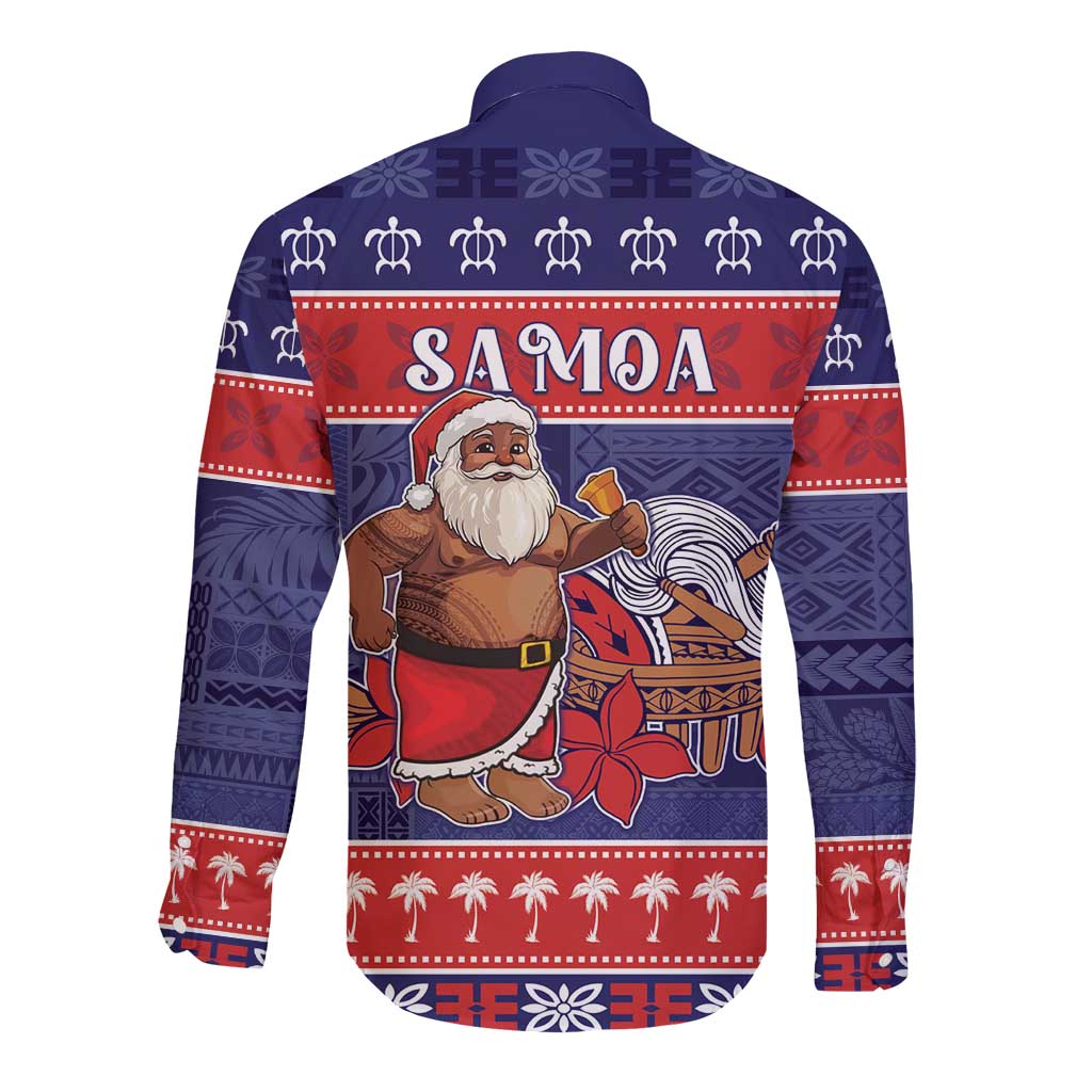 Samoa Christmas Long Sleeve Button Shirt Samoan Santa Claus Manuia Le Kerisimasi LT05 - Polynesian Pride