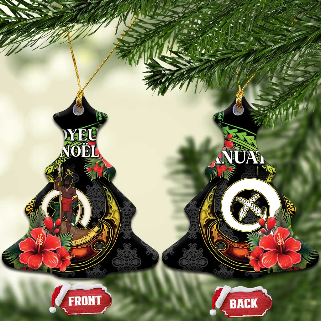 Love Vanuatu Christmas Ceramic Ornament God Yumi Polynesian Tribal Pattern LT05 Christmas Tree Black - Polynesian Pride