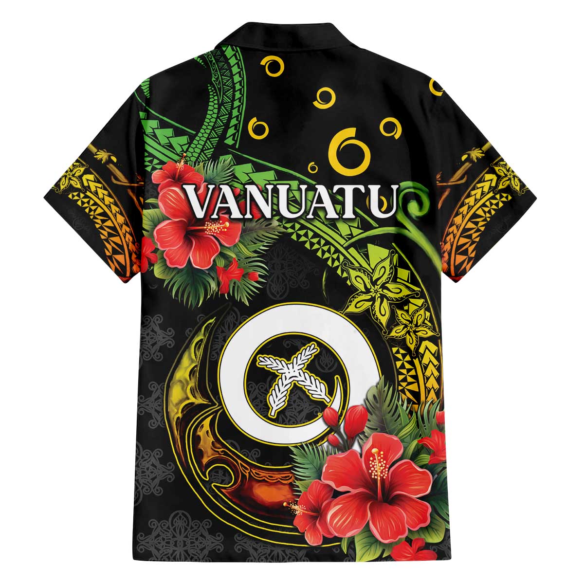 Love Vanuatu Christmas Family Matching Off The Shoulder Long Sleeve Dress and Hawaiian Shirt God Yumi Polynesian Tribal Pattern
