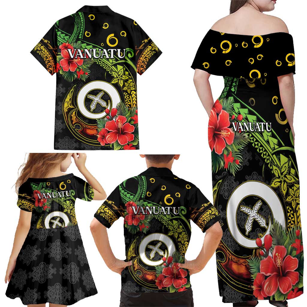 Love Vanuatu Christmas Family Matching Off Shoulder Maxi Dress and Hawaiian Shirt God Yumi Polynesian Tribal Pattern LT05 - Polynesian Pride