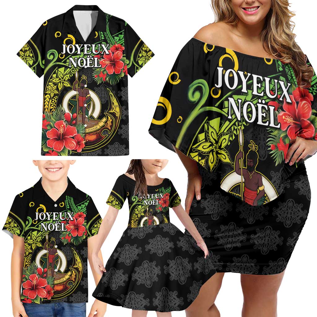 Love Vanuatu Christmas Family Matching Off Shoulder Short Dress and Hawaiian Shirt God Yumi Polynesian Tribal Pattern LT05 - Polynesian Pride