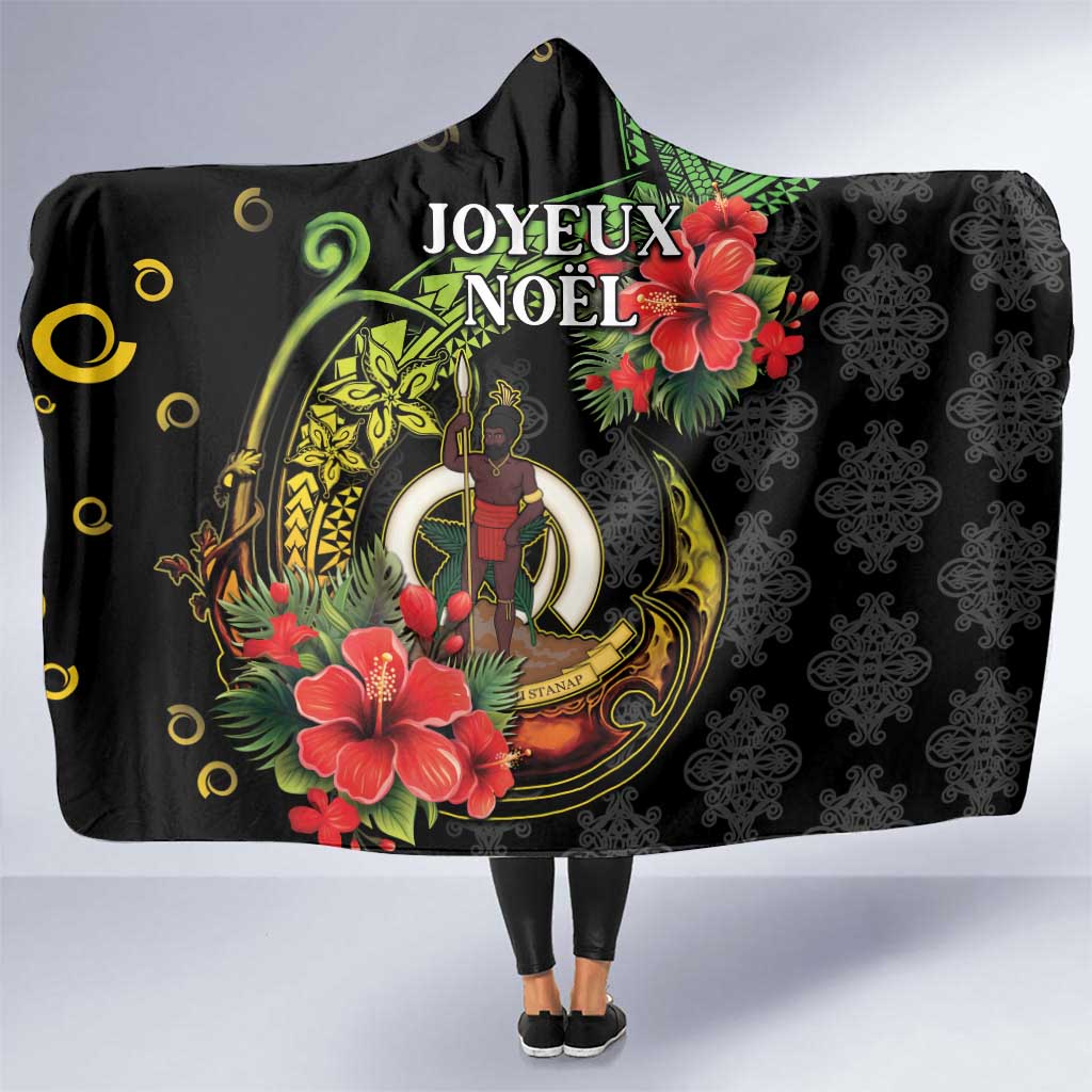 Love Vanuatu Christmas Hooded Blanket God Yumi Polynesian Tribal Pattern