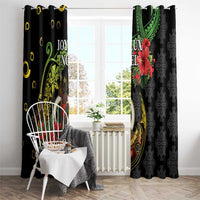 Love Vanuatu Christmas Window Curtain God Yumi Polynesian Tribal Pattern