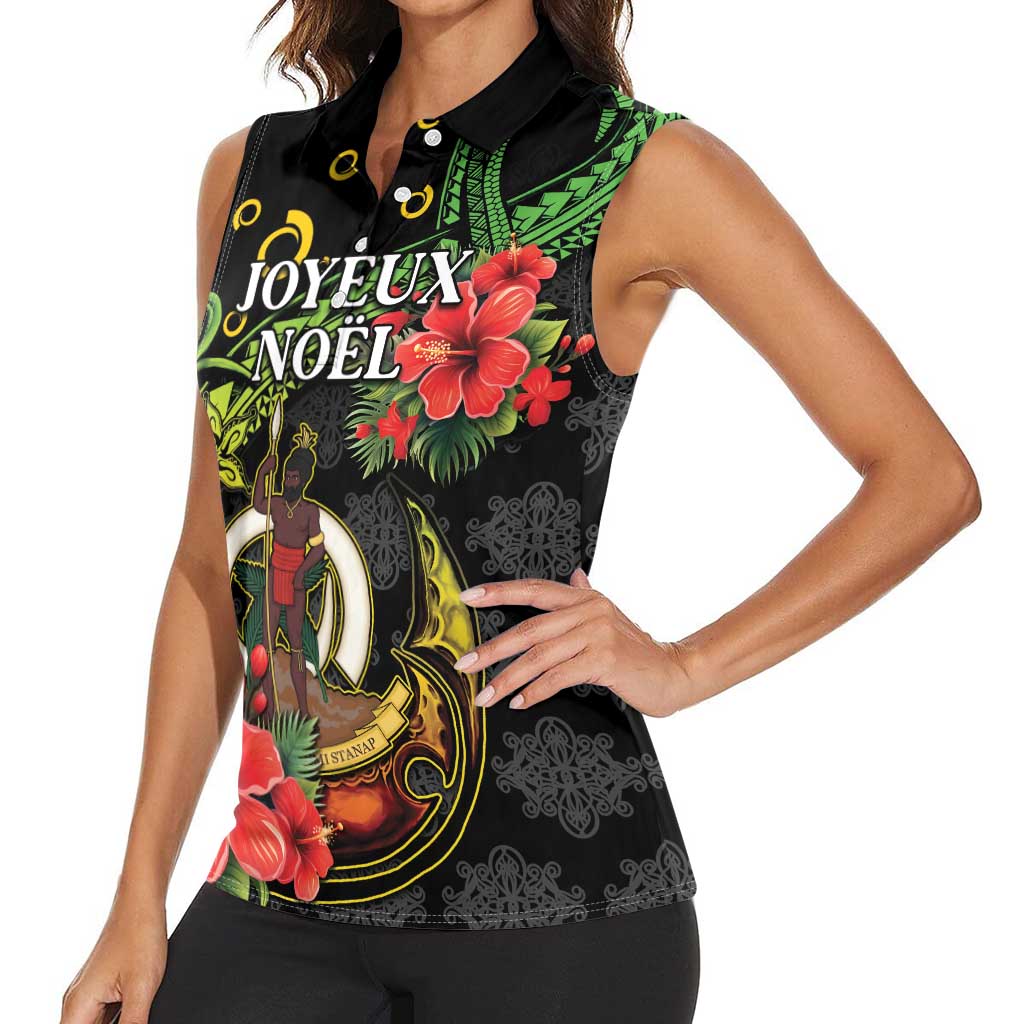 Love Vanuatu Christmas Women Sleeveless Polo Shirt God Yumi Polynesian Tribal Pattern LT05 - Polynesian Pride
