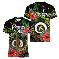 Love Vanuatu Christmas Women V-Neck T-Shirt God Yumi Polynesian Tribal Pattern LT05 - Polynesian Pride
