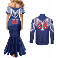 Super Toa Samoa Rugby Custom Couples Matching Mermaid Dress and Long Sleeve Button Shirt Warrior Spirit LT05