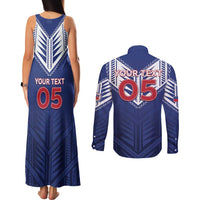 Super Toa Samoa Rugby Custom Couples Matching Tank Maxi Dress and Long Sleeve Button Shirt Warrior Spirit LT05