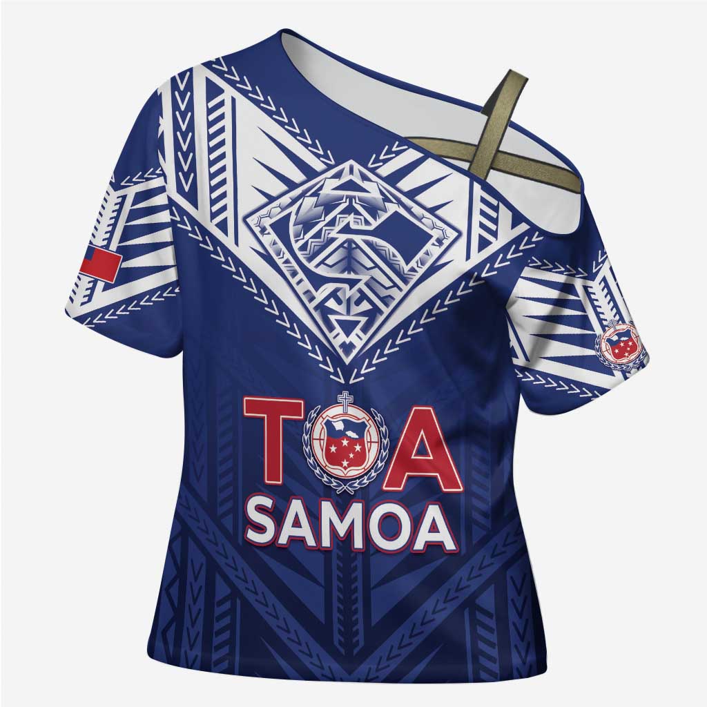 Super Toa Samoa Rugby Custom Cross Shoulder Shirt Warrior Spirit LT05