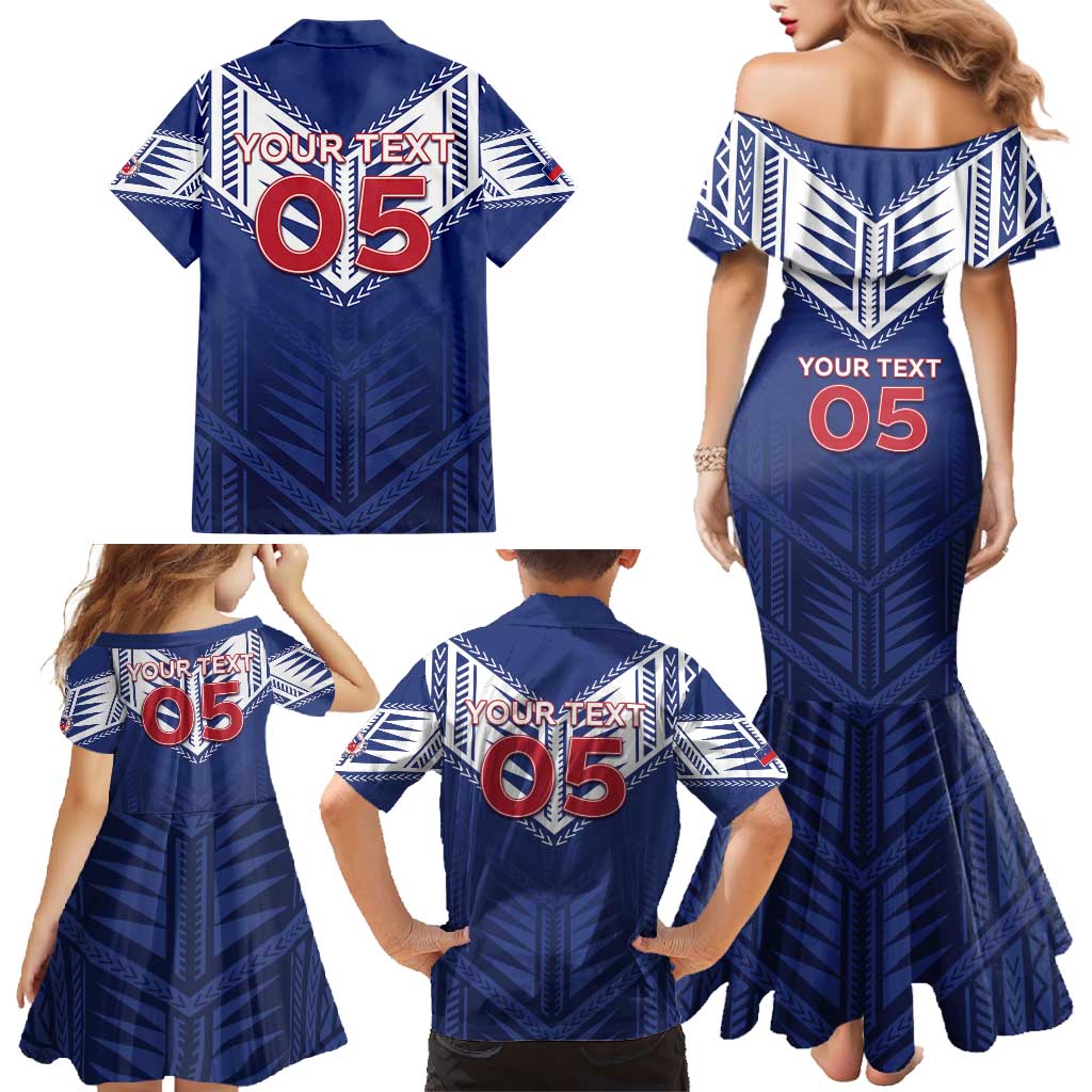 Super Toa Samoa Rugby Custom Family Matching Mermaid Dress and Hawaiian Shirt Warrior Spirit LT05