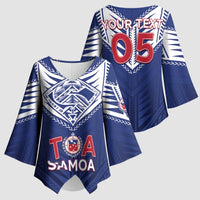 Super Toa Samoa Rugby Custom Kimono Sleeve Blouse Warrior Spirit LT05