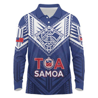 Super Toa Samoa Rugby Custom Long Sleeve Polo Shirt Warrior Spirit LT05