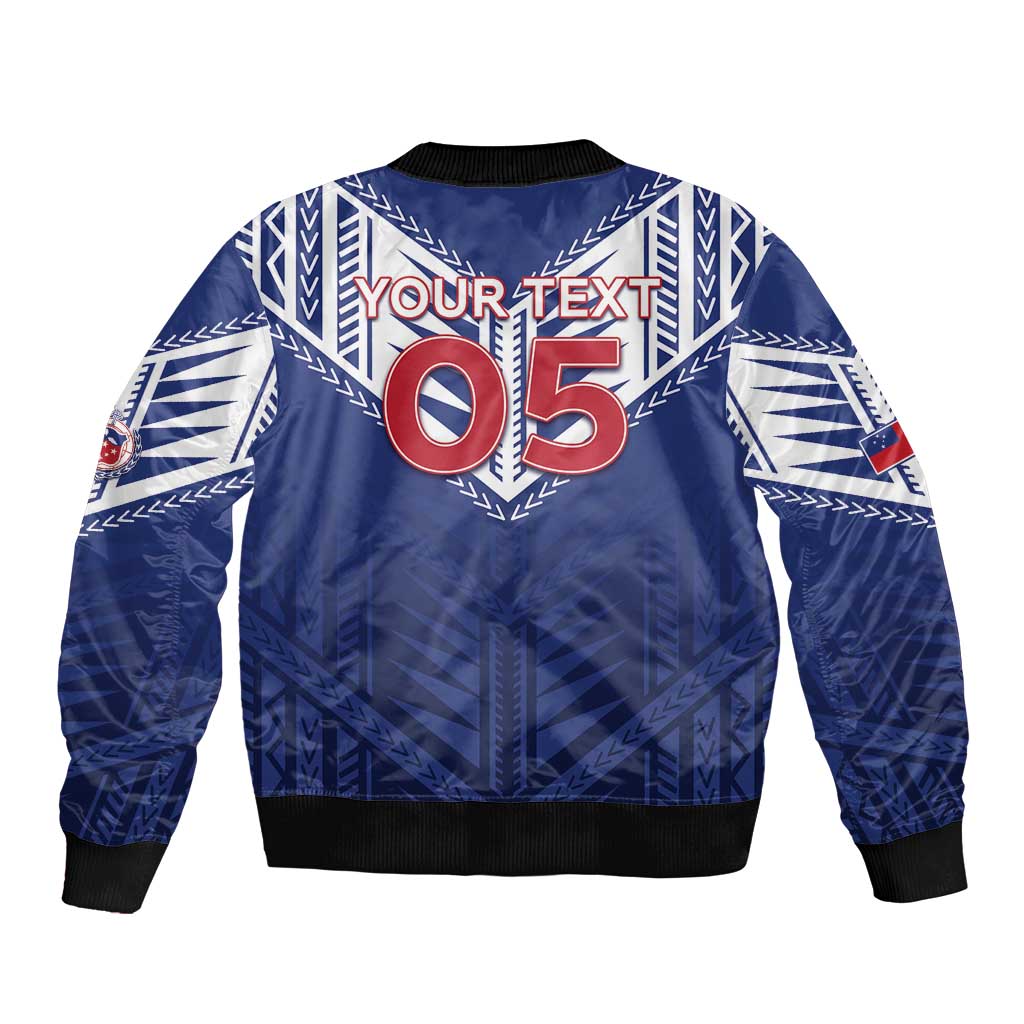 Super Toa Samoa Rugby Custom Sleeve Zip Bomber Jacket Warrior Spirit LT05