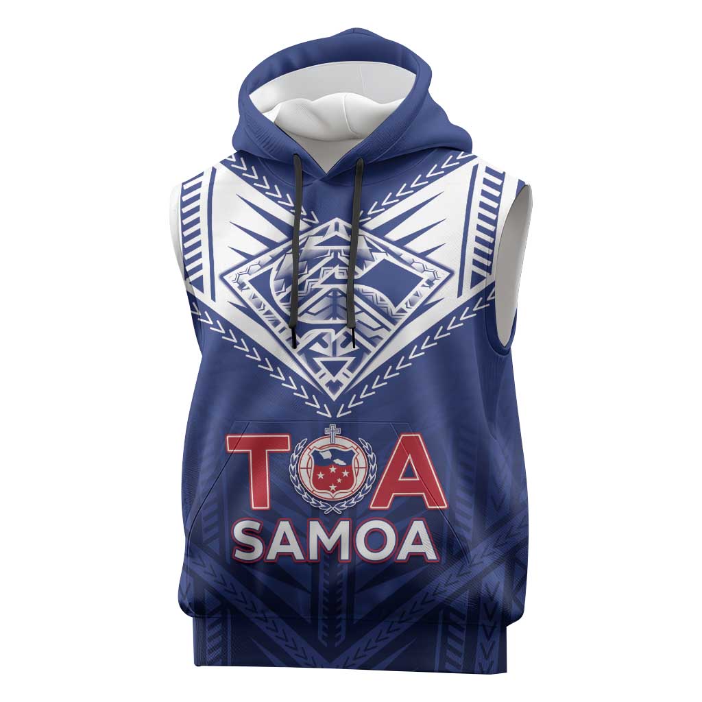 Super Toa Samoa Rugby Custom Sleeveless Hoodie Warrior Spirit LT05