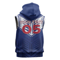 Super Toa Samoa Rugby Custom Sleeveless Zip Hoodie Warrior Spirit LT05