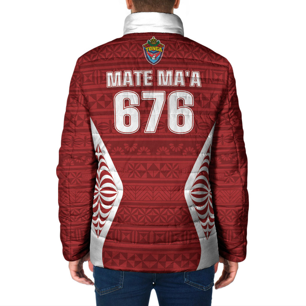 Mate Maa Tonga Rugby Padded Jacket Kupesi Tokelau Feletoa Pattern LT05 - Polynesian Pride