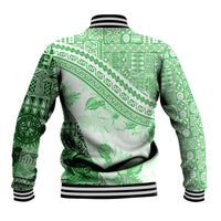 Hawaiian Tapa Baseball Jacket Traditional Vintage Pattern Green LT05 - Polynesian Pride