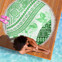 Hawaiian Tapa Beach Blanket Traditional Vintage Pattern Green LT05 - Polynesian Pride