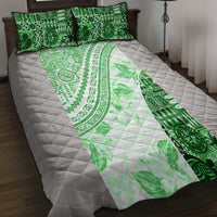 Hawaiian Tapa Quilt Bed Set Traditional Vintage Pattern Green LT05 - Polynesian Pride