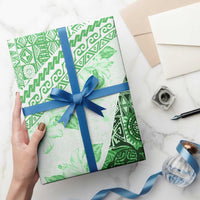 Hawaiian Tapa Wrapping Paper Traditional Vintage Pattern Green - Polynesian Pride