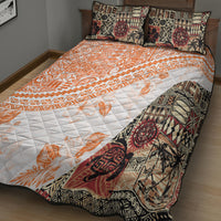 Hawaiian Tapa Quilt Bed Set Traditional Vintage Pattern Orange LT05 - Polynesian Pride