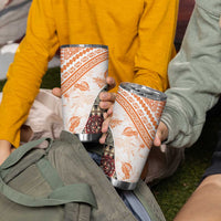 Hawaiian Tapa Tumbler Cup Traditional Vintage Pattern Orange