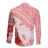 Hawaiian Tapa Family Matching Mermaid Dress and Hawaiian Shirt Traditional Vintage Pattern Red LT05 - Polynesian Pride