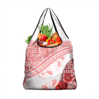 Hawaiian Tapa Grocery Bag Traditional Vintage Pattern Red LT05 1-pack One Size Red - Polynesian Pride