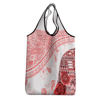 Hawaiian Tapa Grocery Bag Traditional Vintage Pattern Red LT05 - Polynesian Pride