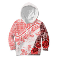 Hawaiian Tapa Kid Hoodie Traditional Vintage Pattern Red LT05 Red - Polynesian Pride
