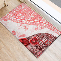 Hawaiian Tapa Rubber Doormat Traditional Vintage Pattern Red LT05 - Polynesian Pride