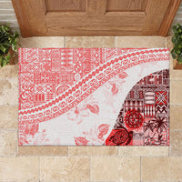 Hawaiian Tapa Rubber Doormat Traditional Vintage Pattern Red LT05 - Polynesian Pride