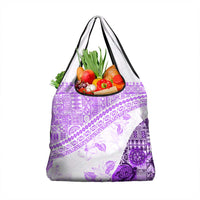 Hawaiian Tapa Grocery Bag Traditional Vintage Pattern Violet LT05 1-pack One Size Violet - Polynesian Pride