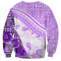 Hawaiian Tapa Sweatshirt Traditional Vintage Pattern Violet LT05 - Polynesian Pride