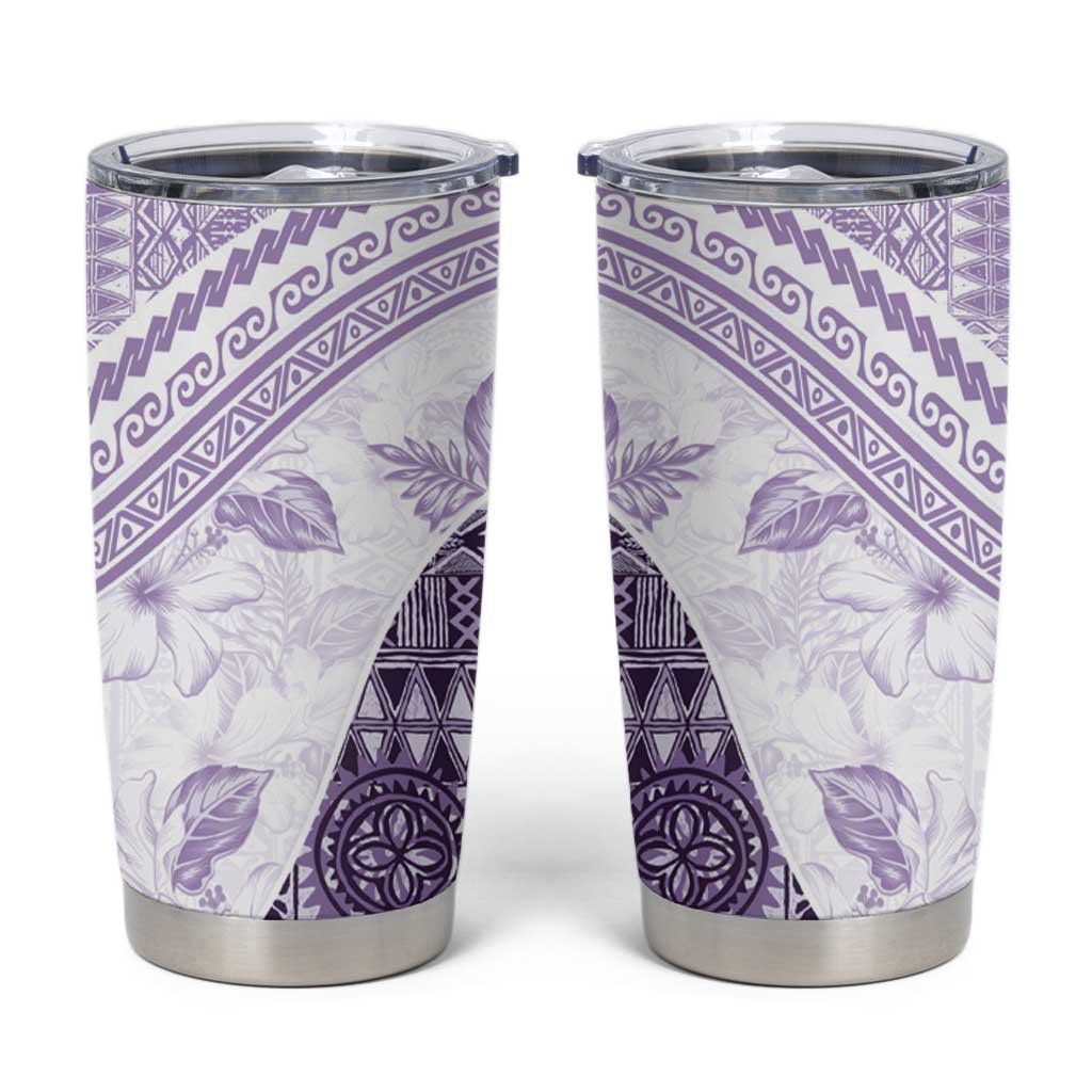 Hawaiian Tapa Tumbler Cup Traditional Vintage Pattern Violet