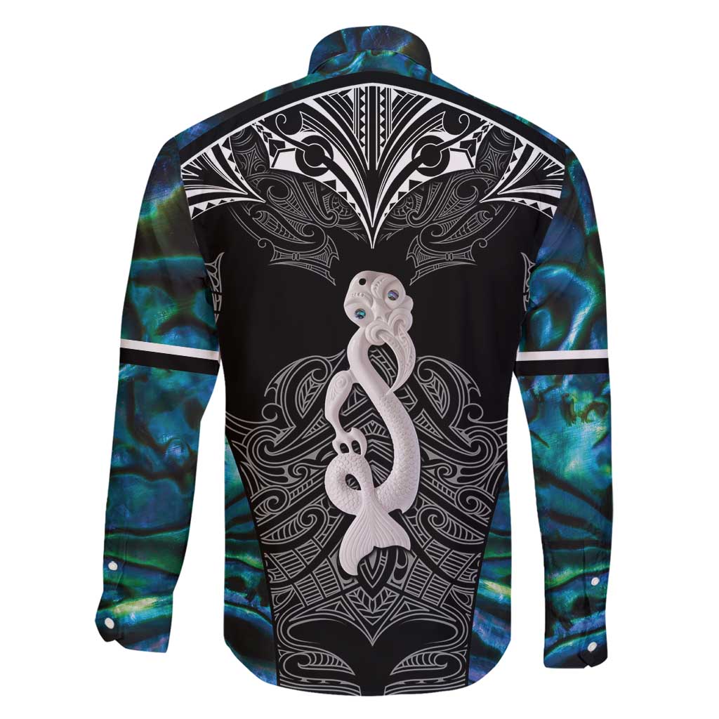 New Zealand Aotearoa Family Matching Long Sleeve Bodycon Dress and Hawaiian Shirt Maori Taniwha Paua Shell LT05 - Polynesian Pride