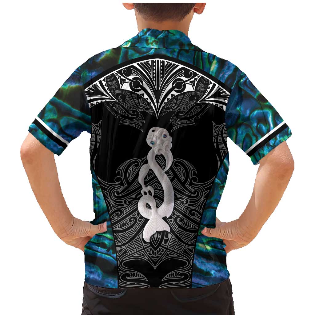 New Zealand Aotearoa Family Matching Mermaid Dress and Hawaiian Shirt Maori Taniwha Paua Shell LT05 - Polynesian Pride
