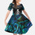 New Zealand Aotearoa Family Matching Off The Shoulder Long Sleeve Dress and Hawaiian Shirt Maori Taniwha Paua Shell