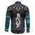 New Zealand Aotearoa Family Matching Off The Shoulder Long Sleeve Dress and Hawaiian Shirt Maori Taniwha Paua Shell