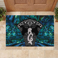 New Zealand Aotearoa Rubber Doormat Maori Taniwha Paua Shell