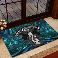 New Zealand Aotearoa Rubber Doormat Maori Taniwha Paua Shell