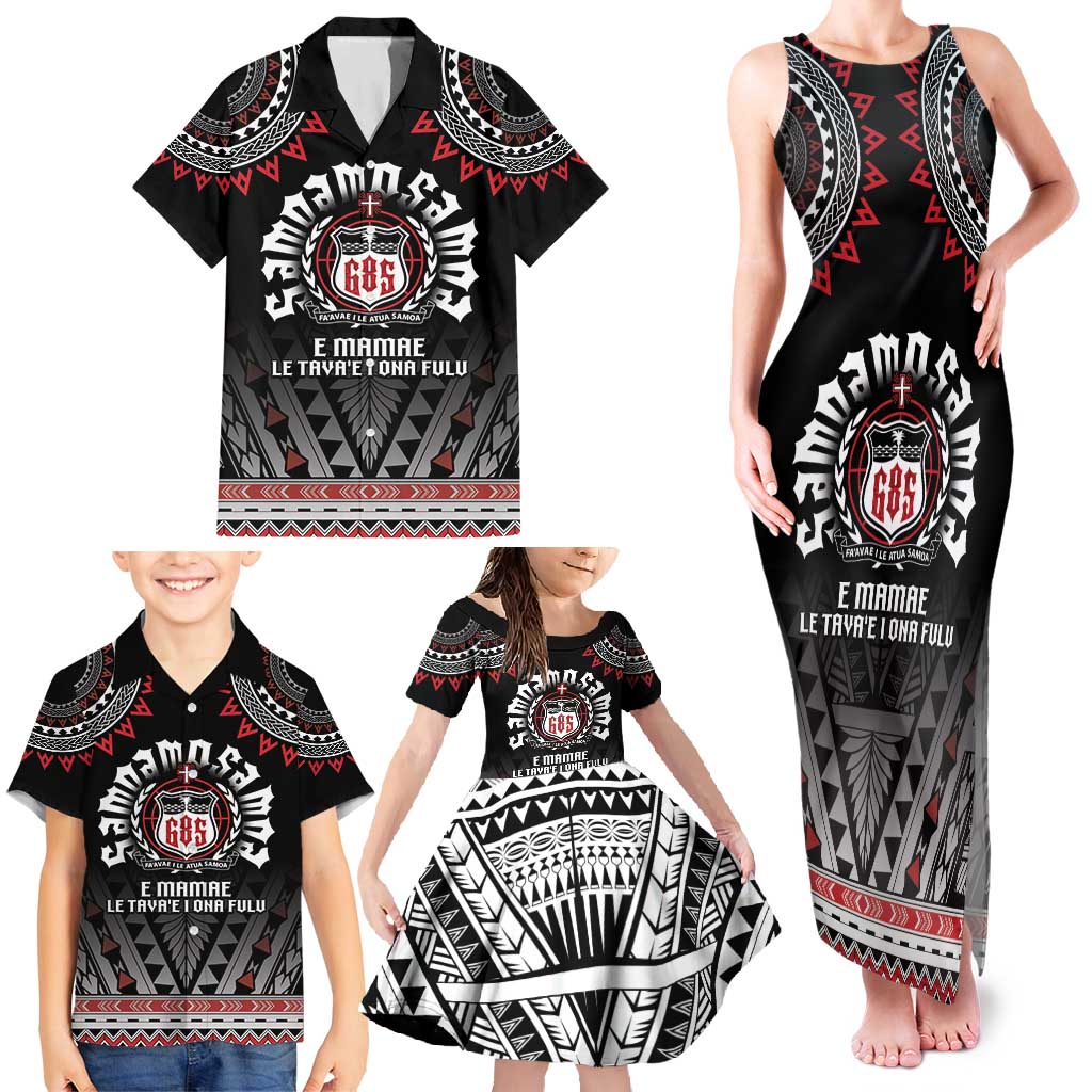 Personalised Samoa Black Saturday Family Matching Tank Maxi Dress and Hawaiian Shirt Samoa For Samoans