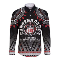 Personalised Samoa Black Saturday Long Sleeve Button Shirt Samoa For Samoans LT05 Unisex Black - Polynesian Pride